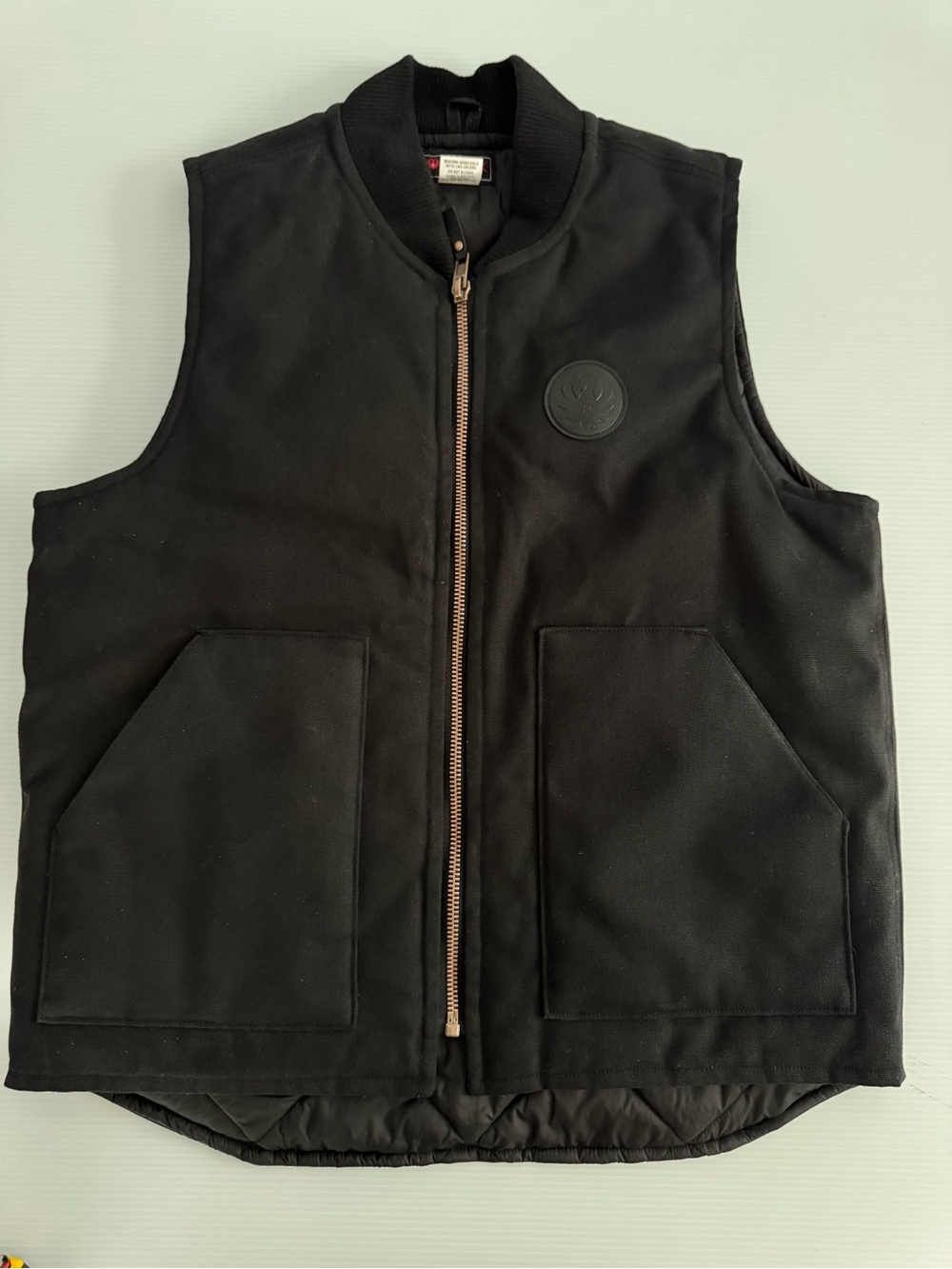 Men's Black Quilted Utility Vest - Zip Front